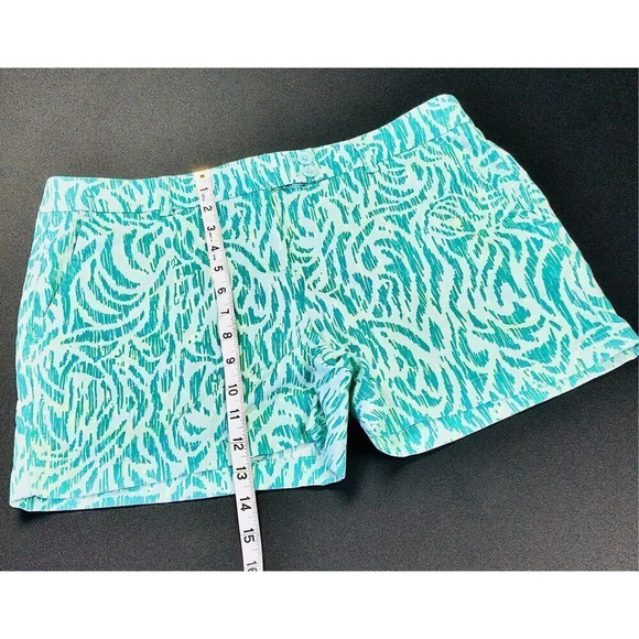 Vineyard Vines Women's Teal Green Nautical Zebra Dayboat Chino Shorts Size 10 - Picture 8 of 11